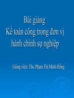 Slide bài giảng môn kế toán công: Chương 1: Tổng quan