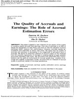 dechow and dichev - 2002 - the quality of accruals earning - the role of accruals estimation errors
