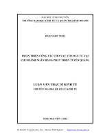 hoàn thiện công tác cho vay vốn đầu tư tại chi nhánh ngân hàng phát triển tuyên quang