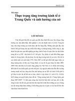 Tiểu luận   thực trạng tăng trưởng kinh tế ở trung quốc và ảnh hưởng của nó