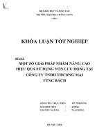 một số giải pháp nhằm nâng cao hiệu quả sử dụng vốn lưu động tại công ty tnhh thướng mại - tùng bách
