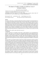 abed - 2013 - the impact of auditor’s gender on audit fees - case of jordanian auditors al-badainah