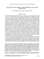 butterworth and houghton - 1995 - auditor switching - the pricing of audit services