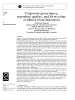 siagian et al - 2013 - corporate governance, reporting quality, and firm value - evidence from indonesia