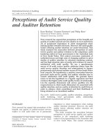 butcher et al - 2012 - perceptions of audit service quality and auditor retention