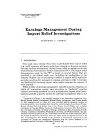 jones - 1991 - earnings management during import relief investigations