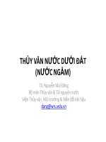 Bài giảng thủy văn nước dưới đất chương 1 và 2