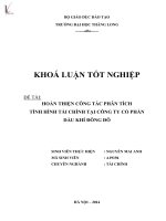 hoàn thiện công tác phân tích tình hình tài chính tại công ty cổ phần dầu khí đông đô