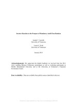 carcello and reid  - 2014 - investor reaction to the prospect of mandatory audit firm rotation