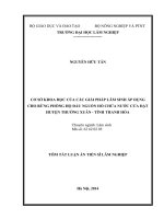 cơ sở khoa học của các giải pháp lâm sinh áp dụng cho rừng phòng hộ đầu nguồn hồ chứa nước cửa đặt, huyện thường xuân, tỉnh thanh hoá tóm tắt