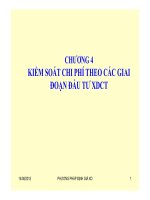 Chương iv kiểm soát chi phí theo các giai đoạn đầu tư xây dựng công trình (môn học phương pháp định giá xây dựng)