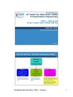 Bài giảng kỹ thuật hạ tầng giao thông phần i tổng quan và quy hoạch giao thông vận tải