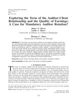 myers et al - 2003 - exploring the term of the auditor-client relationship and the quality of earnings a case for mandatory auditor rotation
