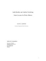 lennox  - audit quality and auditor switching - some lessons for policy makers