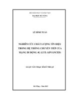 LUẬN văn THẠC sĩ kỹ THUẬT điện tử NGHIÊN cứu CHẤT LƯỢNG tín HIỆU TRONG hệ THỐNG CHUYỂN TIẾP của MẠNG DI ĐỘNG 4g  LTE ADVANCED