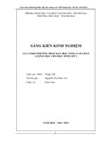LỰA CHỌN PHƯƠNG PHÁP DẠY HỌC NÂNG CAO CHẤT LƯỢNG ĐỌC CHO HỌC SINH LỚP 1