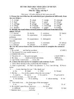 tài liệu học sinh giỏi anh 9 đề và đáp án thi học sinh cấp huyện