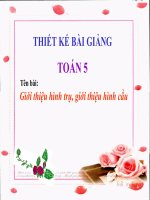 bài giảng toán 5 chương 3 bài 18 hình trụ và hình cầu