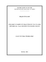 tổng hợp và nghiên cứu hoạt tính xúc tác của oxit hỗn hợp ceo2 - feo3 cho phản ứng oxi hóa toluen