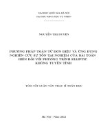 phương pháp toán tử đơn điệu và ứng dụng nghiên cứu sự tồn tại nghiệm của bải toán biến đổi với phương trình elliptic không tuyến tính