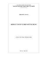 định lý tách và một số ứng dụng