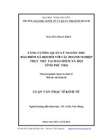 tăng cường quản lý nguồn thu bảo hiểm xã hội đối với các doanh nghiệp trực thu tại bảo hiểm xã hội tỉnh phú thọ
