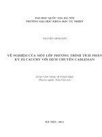 về nghiệm của một lớp phương trình tích phân kỳ dị cauchy với dịch chuyển carleman