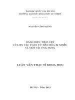 dáng điệu tiệm cận của họ các toán tử tiến hóa bị nhiễu và một vài ứng dụng