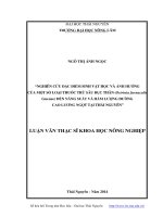 nghiên cứu đặc điểm sinh vật học và ảnh hưởng của một số loại thuốc trừ sâu đục thân (ostrinia furnacalis guenee) đến năng suất và hàm lượng đường cao lương ngọt tại thái nguyên