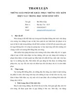 [Tham luận] Những giải pháp để khắc phục những yếu kém hiện nay trong học sinh sinh viên