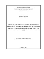 ứng dụng ảnh phân giải cao spot để nghiên cứu biến động sử dụng đất huyện thường tín giai đoạn 2000 – 2011 và đưa ra dự báo tốc độ phát triển năm 2015