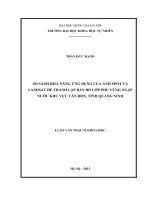 so sánh khả năng ứng dụng của ảnh spot và landsat để thành lập bản đồ lớp phủ vùng ngập nước khu vực vân đồn, tỉnh quảng ninh  luận văn ths. bản đồ viễn thám và hệ thông tin địa lý