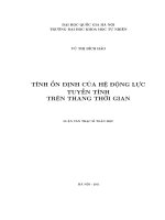 tính ổn định của hệ động lực tuyến tính trên thang thời gian