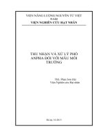 thu nhận và xử lý phổ anpha đối với mẫu môi trường