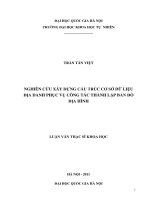 nghiên cứu xây dựng cấu trúc cơ sở dữ liệu địa danh phục vụ công tác thành lập bản đồ địa hình