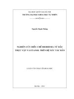 nghiên cứu điều chế biodiesel từ dầu thực vật và etanol trên hệ xúc tác rắn