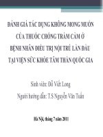 tác dụng không mong muốn của thuốc chống trầm cảm ở bệnh nhân điều trị nội trú lần đầu tại viện sức khỏe tâm thần quốc gia