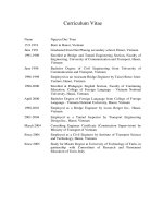 mẫu cv kỹ sư cầu đường bằng tiếng anh