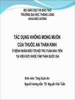 tác dụng không mong muốn của thuốc an thần kinh ở bệnh nhân điều trị nội trú tuần đầu tiên tại viện sức khỏe tâm thần quốc gia silde
