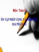 bài giảng toán 5 chương 1 bài 5 ôn tập phép cộng và phép trừ hai phân số