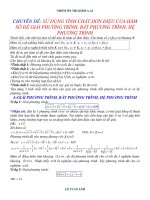 Chuyên đề ứng dụng tính đơn điệu của hàm số