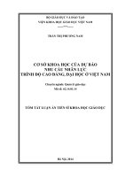 Cơ sở khoa học của dự báo nhu cầu nhân lực trình độ cao đẳng, đại học ở việt nam