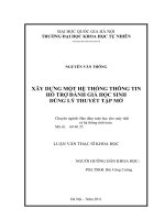 xây dựng một hệ thống thông tin hỗ trợ đánh giá học sinh dùng lý thuyết tập mờ