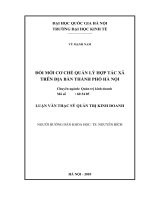 đổi mới cơ chế quản lý hợp tác xã trên địa bàn thành phố hà nội