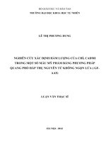 nghiên cứu xác định hàm lượng của chì, cadmi trong một số mẫu mỹ phẩm bằng phương pháp quang phổ hấp thụ nguyên tử không ngọn lửa ( gf - aas