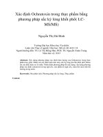 xác định ochratoxin trong thực phẩm bằng phương pháp sắc ký lỏng khối phổ(