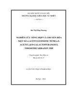 nghiên cứu tổng hợp và chuyển hóa một số 4-acetylsydnone tetra-o-acetyl-β-d-galactopyranosyl thiosemicarbazon thế