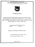 khảo sát mức độ ô nhiễm chì trong môi trường quanh khu vực công ty cổ phần pin - ắc quy vĩnh phú và bước đánh giá rủi ro đối với môi trường trong khu vực chịu ảnh hưởng