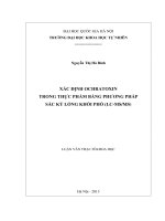xác định ochratoxin trong thực phẩm bằng phương pháp sắc ký lỏng khối phổ đủ