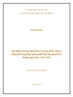 xác định kim loại nặng pb,cd trong thuốc đông y bằng phương pháp quang phổ hấp thụ nguyên tử không ngọn lửa ( gf-aas)